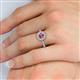 5 - Caline Desire Round Rhodolite Garnet and Diamond Floral Halo Engagement Ring 