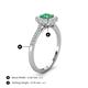 4 - Caline Desire Round Emerald and Diamond Floral Halo Engagement Ring 