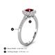 4 - Caline Desire Round Ruby and Diamond Floral Halo Engagement Ring 