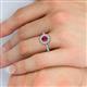 5 - Caline Desire Round Ruby and Diamond Floral Halo Engagement Ring 