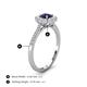 4 - Caline Desire Round Blue Sapphire and Diamond Floral Halo Engagement Ring 