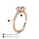 4 - Caline Desire Round Aquamarine and Diamond Floral Halo Engagement Ring 