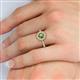 5 - Caline Desire Round Peridot and Diamond Floral Halo Engagement Ring 
