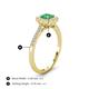 4 - Caline Desire Round Emerald and Diamond Floral Halo Engagement Ring 