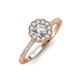 3 - Caline Desire Round Lab Grown Diamond and Natural Diamond Floral Halo Engagement Ring 