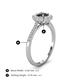 4 - Caline Desire Round Black and White Diamond Floral Halo Engagement Ring 