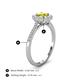4 - Caline Desire Round Yellow and White Diamond Floral Halo Engagement Ring 