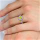 5 - Caline Desire Round Yellow and White Diamond Floral Halo Engagement Ring 