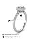 4 - Caline Desire Round Lab Grown Diamond and Natural Diamond Floral Halo Engagement Ring 