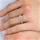 5 - Caline Desire Round Lab Grown Diamond and Natural Diamond Floral Halo Engagement Ring 