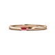 1 - Riley Bold 4x2 mm Baguette Pink Tourmaline Minimalist Solitaire Promise Ring 