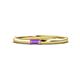 1 - Riley Bold 4x2 mm Baguette Amethyst Minimalist Solitaire Promise Ring 