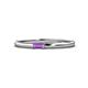 1 - Riley Bold 4x2 mm Baguette Amethyst Minimalist Solitaire Promise Ring 
