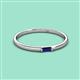 2 - Riley Bold 4x2 mm Baguette Blue Sapphire Minimalist Solitaire Promise Ring 