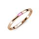 3 - Riley Bold 4x2 mm Baguette Pink Sapphire Minimalist Solitaire Promise Ring 