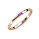 3 - Riley Bold 4x2 mm Baguette Amethyst Minimalist Solitaire Promise Ring 