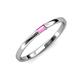 3 - Riley Bold 4x2 mm Baguette Pink Sapphire Minimalist Solitaire Promise Ring 
