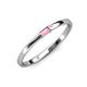 3 - Riley Bold 4x2 mm Baguette Pink Tourmaline Minimalist Solitaire Promise Ring 