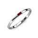 3 - Riley Bold 4x2 mm Baguette Red Garnet Minimalist Solitaire Promise Ring 