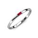 3 - Riley Bold 4x2 mm Baguette Ruby Minimalist Solitaire Promise Ring 