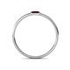 4 - Riley Bold 4x2 mm Baguette Red Garnet Minimalist Solitaire Promise Ring 