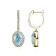 1 - Ilona Oval Cut Aquamarine and Diamond Halo Dangling Earrings 