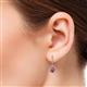 2 - Ilona Oval Cut Rhodolite Garnet and Diamond Halo Dangling Earrings 