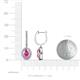 3 - Ilona Oval Cut Pink Sapphire and Diamond Halo Dangling Earrings 