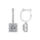 1 - Ilona (5.5mm) Princess Cut Forever Brilliant Moissanite and Round Diamond Halo Dangling Earrings 