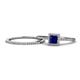 1 - Junia 5.50 mm Princess Cut Lab Created Blue Sapphire and Round Diamond Bridal Set Ring 