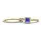 1 - Junia 5.50 mm Princess Cut Tanzanite and Round Diamond Bridal Set Ring 