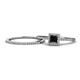 1 - Junia 5.50 mm Princess Cut Black Diamond and Round Diamond Bridal Set Ring 