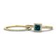1 - Junia 5.50 mm Princess Cut London Blue Topaz and Round Diamond Bridal Set Ring 