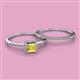 2 - Junia 5.50 mm Princess Cut Lab Created Yellow Sapphire and Round Diamond Bridal Set Ring 