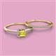 2 - Junia 5.50 mm Princess Cut Lab Created Yellow Sapphire and Round Diamond Bridal Set Ring 