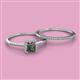 2 - Junia 5.50 mm Princess Cut Lab Created Created Alexandrite and Round Diamond Bridal Set Ring 
