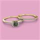 2 - Junia 5.50 mm Princess Cut Lab Created Created Alexandrite and Round Diamond Bridal Set Ring 