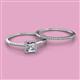 2 - Junia 5.50 mm Princess Cut Moissanite and Round Diamond Bridal Set Ring 