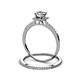 3 - Junia 5.50 mm Princess Cut Moissanite and Round Diamond Bridal Set Ring 