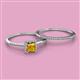 2 - Junia 5.50 mm Princess Cut Citrine and Round Diamond Bridal Set Ring 