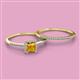2 - Junia 5.50 mm Princess Cut Citrine and Round Diamond Bridal Set Ring 