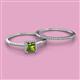 2 - Junia 5.50 mm Princess Cut Peridot and Round Diamond Bridal Set Ring 