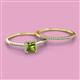 2 - Junia 5.50 mm Princess Cut Peridot and Round Diamond Bridal Set Ring 