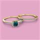2 - Junia 5.50 mm Princess Cut London Blue Topaz and Round Diamond Bridal Set Ring 