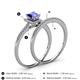 4 - Junia 5.50 mm Princess Cut Tanzanite and Round Diamond Bridal Set Ring 