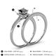 4 - Junia 5.50 mm Princess Cut Black Diamond and Round Diamond Bridal Set Ring 