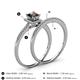4 - Junia 5.50 mm Princess Cut Lab Created Created Alexandrite and Round Diamond Bridal Set Ring 