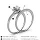 4 - Junia 5.50 mm Princess Cut Moissanite and Round Diamond Bridal Set Ring 