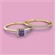 2 - Junia 5.50 mm Princess Cut Iolite and Round Diamond Bridal Set Ring 
