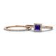 1 - Junia 5.50 mm Princess Cut Iolite and Round Diamond Bridal Set Ring 
